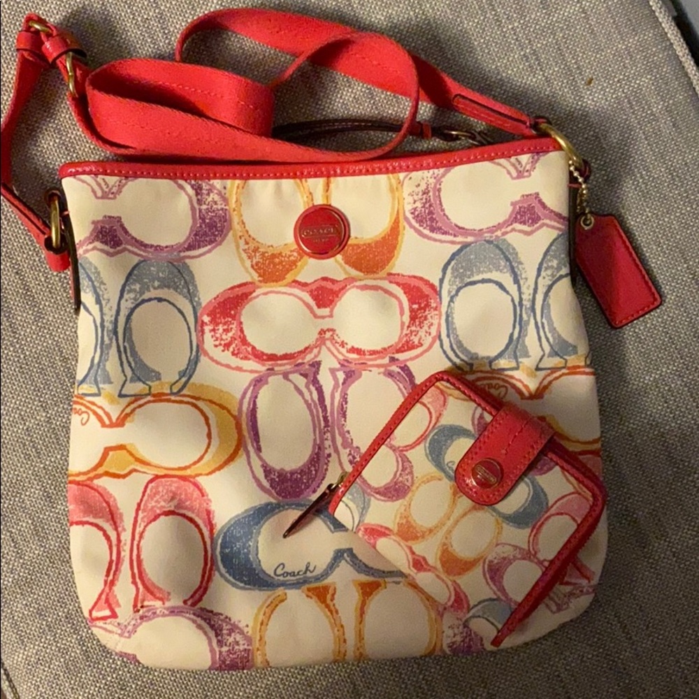 Coach crossover bag and bonus wallet.
